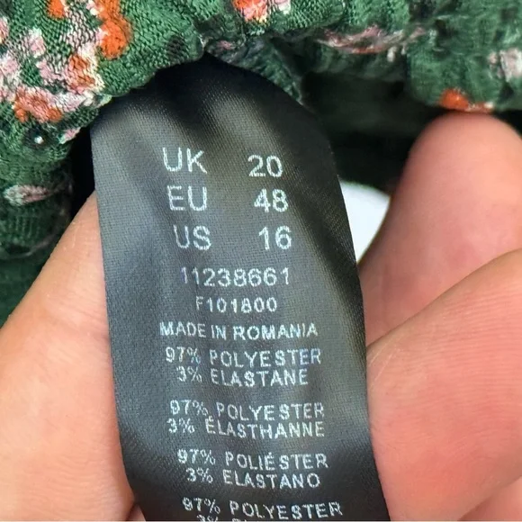 ASOS Design Curve Textured Faux Wrap Mini Dress With Peplum - Picture 14 of 14